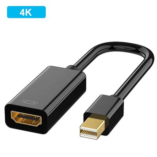 Black-4K Adaptateur compatible Mini DisplayPort vers HDMI, 4K, 1080P, Mini DP mâle vers HD femelle, convertisseur compatible pour MacPleAir, Pro ""Nipseyteko""