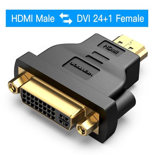 ECCB0 Vention-Adaptateur DVI vers HDMI bidirectionnel, connecteur de câble, 24 + 1 mâle vers HDMI femelle ""Nipseyteko""