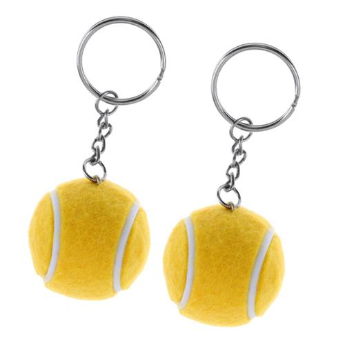 MagiDeal Nouveauté Mini Tennis Balle Porte-clés en Métal Chaîne Anneau Clef Accessoire Vert