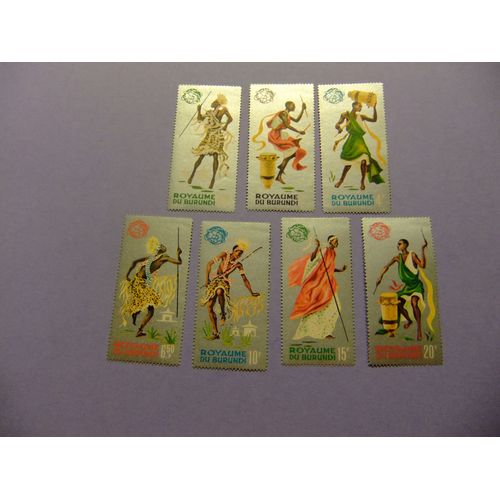 58 Burundi 1965 / Indigenas Bailando Con Sus Ropas / Yvert 154 / 160 Mnh