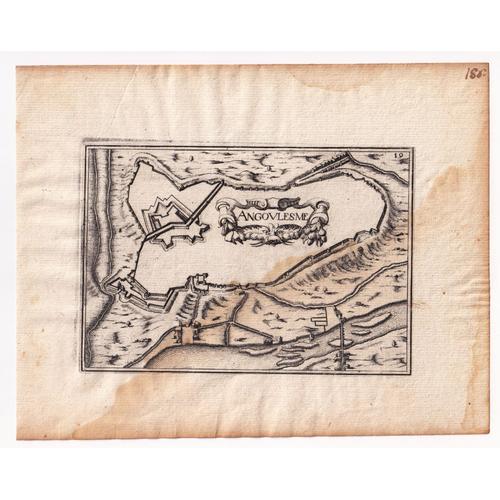 Gravure 1634 Carte Plan Angoulême Charente Christophe Tassin