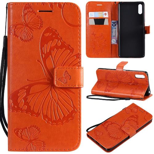 Flip Étui Pour Sony Xperia L3 Avec Support De Fente Pour Carte Couverture Antichoc Flip Kickband Cuir Pu Couverture Magnétique - Couleur Orange