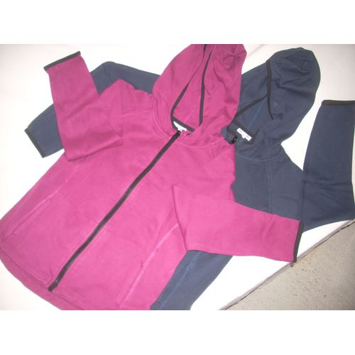 2 Vestes Jogging Capuche Marine Et Prune Fille 12 Ans