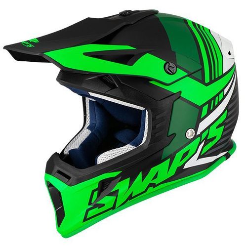 Casque Cross Blur S818 - Noir / Vert Mat - Taille Xl