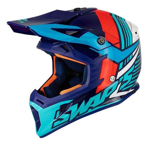 Casque Cross Blur S818 - Rouge / Bleu Brillant - Taille M