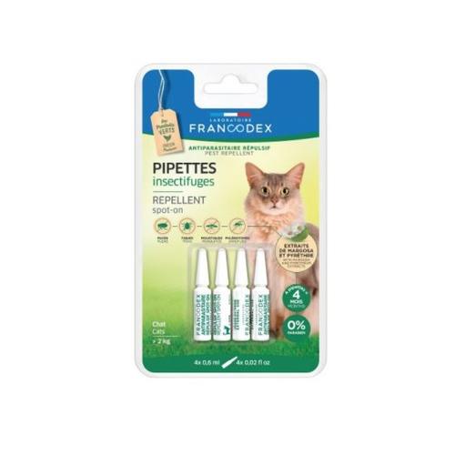 Francodex Pipettes Insectifuges 3283021752210 Hygiene Animal Animaux Chat Cat Anti Puces Tiques Antiparasitaire Repulsif Soins Comasound Kartel Csk Online