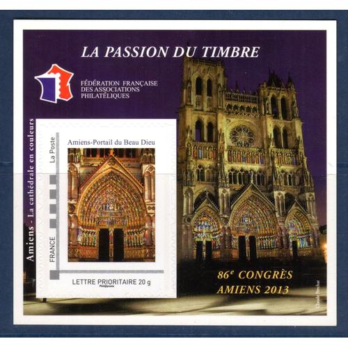 86ème Congrès À Amiens : Cathédrale D' Amiens Bloc Souvenir Autoadhésif N° 7 Année 2013 Yvert Et Tellier Luxe