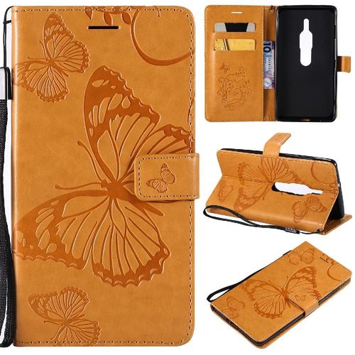Flip Étui Pour Sony Xperia Xz2 Premium Couverture Antichoc Couverture Magnétique Cuir Pu Flip Kickband Avec Support De Fente Pour Carte - Le Brun