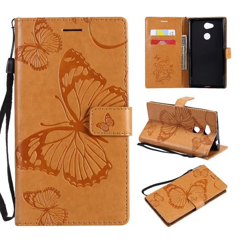 Flip Étui Pour Sony Xperia L2 Avec Support De Fente Pour Carte Cuir Pu Couverture Antichoc Flip Kickband Couverture Magnétique - Le Brun