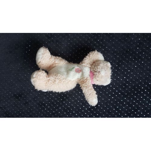 Doudou Peluche Chat Bengy Fleur Brodée