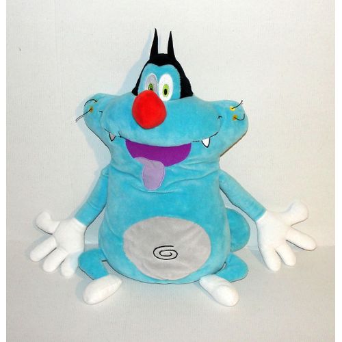 Peluche Oggy Et Les Cafards Doudou Oggy Le Chat Bleu Range Pyjama 40 Cm