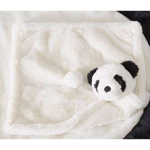 Doudou Panda Vertbaudet Fourrure Jouet Bebe Peluche Couverture Poupee Animal Blanc Noir Comforter Baby