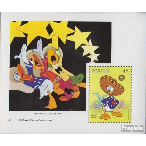 Belize Bloc 88 (Complète Edition) Neuf Avec Gomme Originale 1986 Walt-Disney-Personnages