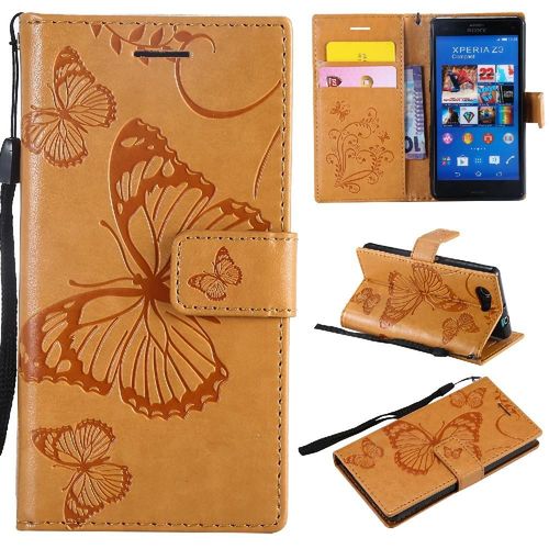 Étui Pour Rabattu Sony Xperia Z3 Mini Couverture Magnétique Flip Kickband Cuir Pu Couverture Antichoc Avec Support De Fente Pour Carte - Le Brun