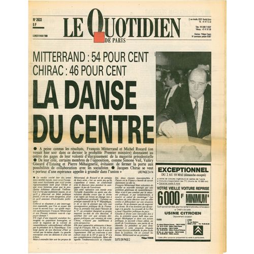 Le Quotidien De Paris N° 2633 Du 9 Mai 1988 - Élection Mitterrand