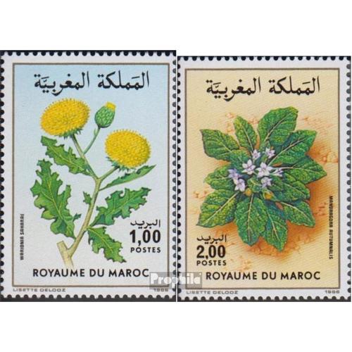 Maroc Mer.-No.: 1094-1095 (Complète Edition) Neuf Avec Gomme Originale 1986 Flora