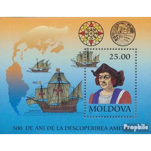 Moldawien Bloc 3 (Complète Edition) Neuf Avec Gomme Originale 1992 Amérique