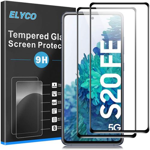 Verre Trempé Samsung Galaxy S20 Fe/S20 Fe 5g, 2 Pièces 9h Dureté Sans Bulles Protection Écran, Anti-Rayures/Anti-Empreinte Protection Écran Samsung Galaxy S20 Fe/S20 Fe 5g-Noir