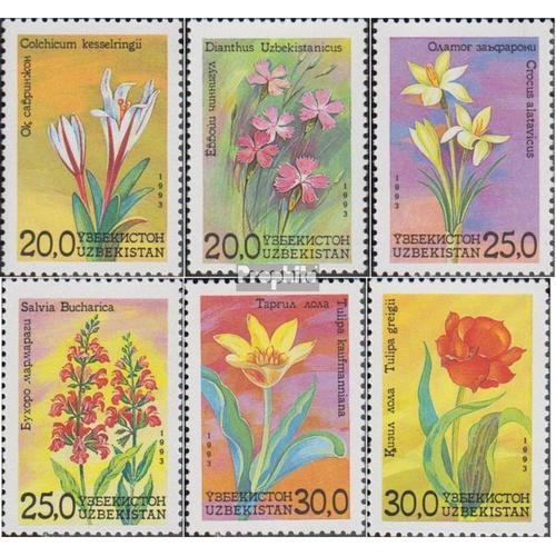Ouzbékistan 35-40 (Complète Edition) Neuf Avec Gomme Originale 1993 Locals Flora