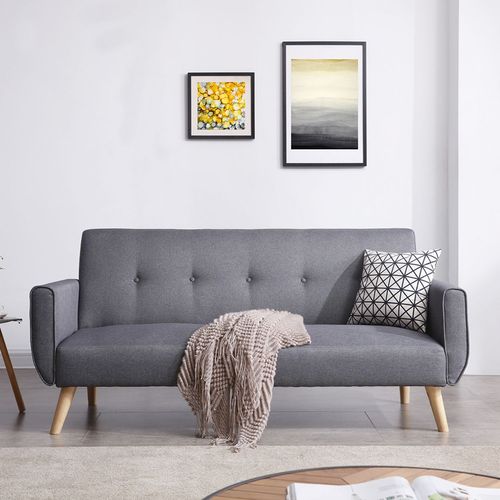 Berlin Gris : Canapé Scandinave Convertible 3 Places Gris