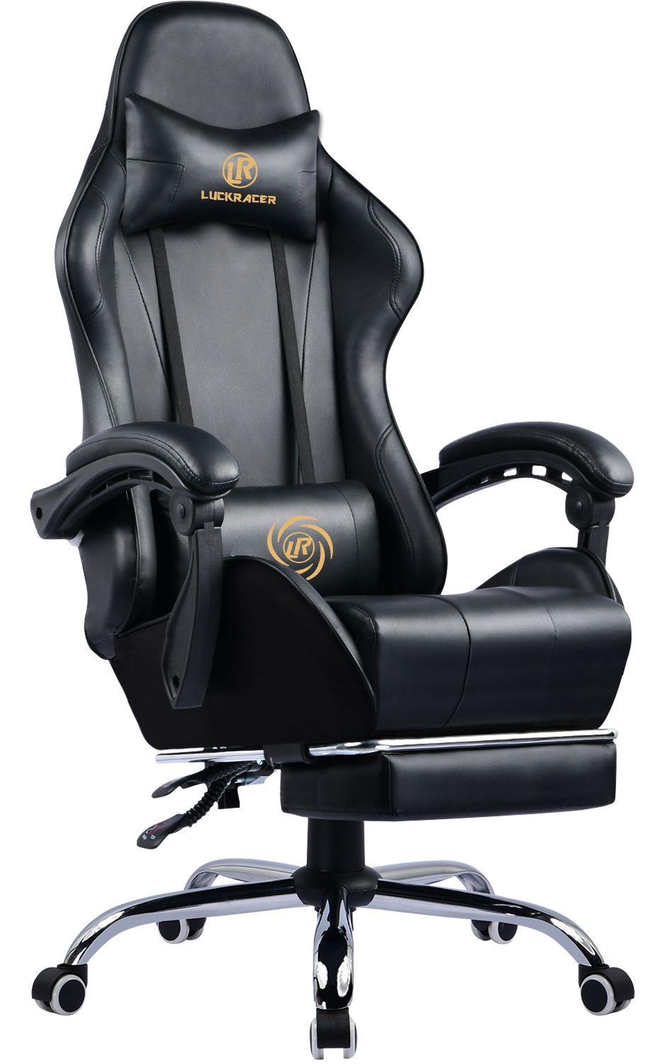 ML-Design - Chaise de massage gaming, noir-gris, cuir PU ML-Design - Chaise  gamer - Rue du Commerce