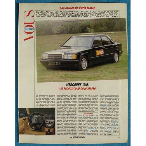 Publicité Papier - Voiture Mercedes 190 E De 1984