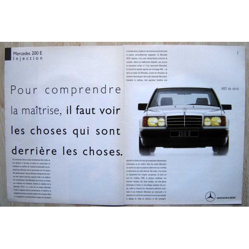 Publicité Papier - Voiture Mercedes 200 E De 1989