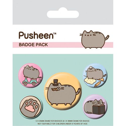 Noname Pusheen - Pack 5 Badges - Fancy