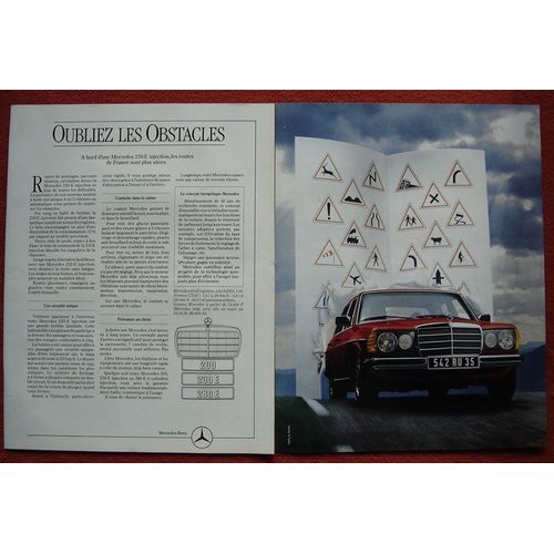 Publicité Papier - Voiture Mercedes 230 E De 1982