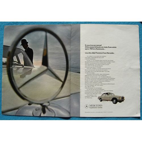 Publicité Papier - Voiture Mercedes 250 De 1972