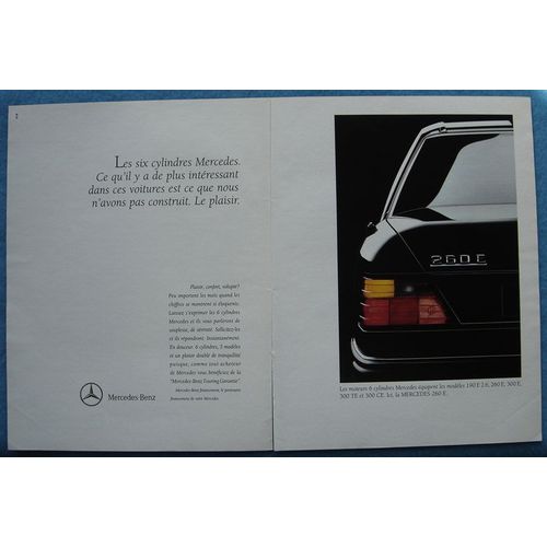 Publicité Papier - Voiture Mercedes 260 E De 1990