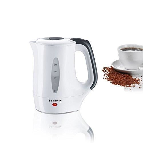 Severin Kit Avec Bouilloire De Voyage, 0,5 L, 2 Tasses Plastiques Et 2 Cuillères Incluses, 650 W Env., Wk 3644, Blanc