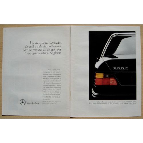 Publicité Papier - Voiture Mercedes 260 E De 1991