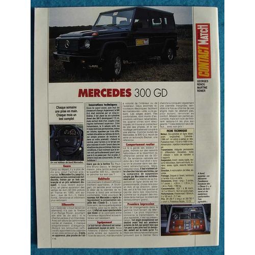Publicité Papier - Voiture Mercedes 300 G.D. De 1990