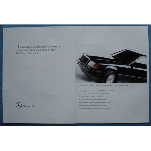 Publicité Papier - Voiture Mercedes 300 E De 1990