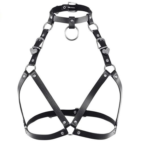 Expédié De France Harnais Cordon Sangles Corps Anneau Métal Simili Cuir Epais Solide Bretelle Mixte Lingerie Cage Ceinture Punk Gothique Photographie Danse Festival Rave Taille Réglable