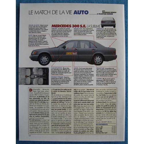 Publicité Papier - Voiture Mercedes 300 S E De 1991