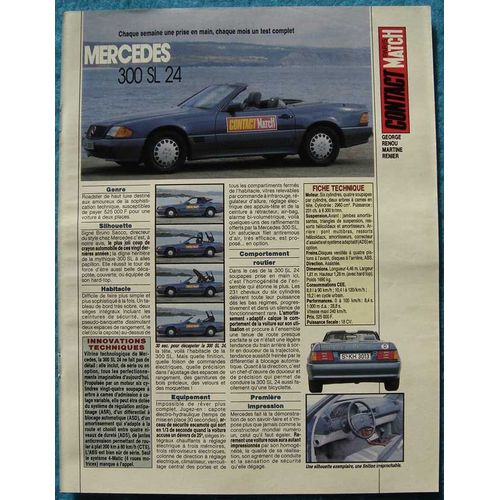 Publicité Papier - Voiture Mercedes 300 S L 24 De 1989