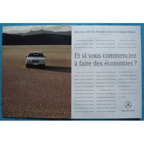 Publicité Papier - Voiture Mercedes 300 S D De 1993