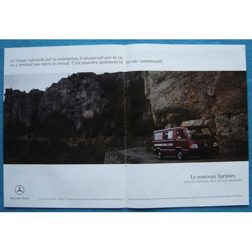 Publicité Papier - Voiture Mercedes Sprinter De 1991