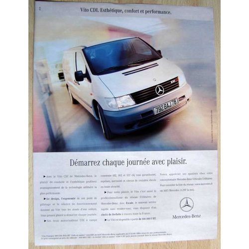 Publicité Papier - Voiture Mercedes Vito C D I De 2000