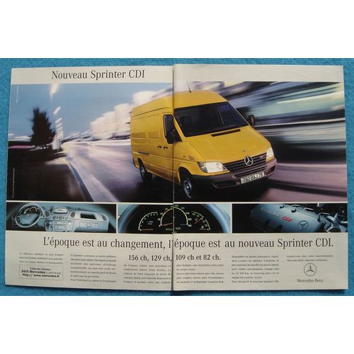 Publicité Papier - Véhicule Utilitaire Mercedes Sprinter C D I De 2000