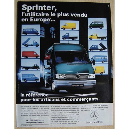 Publicité Papier - Véhicule Utilitaire Mercedes Sprinter De 1999