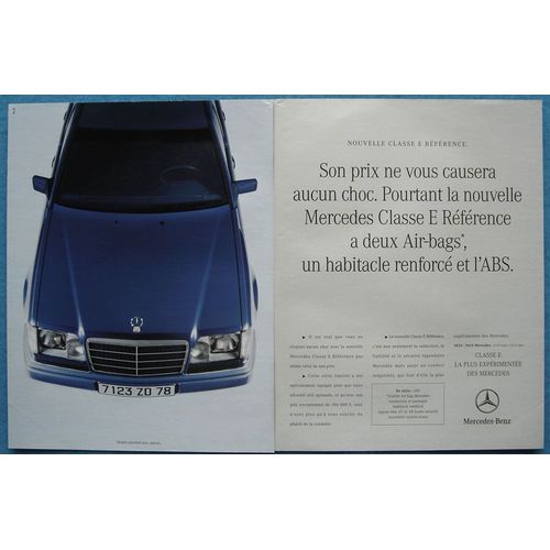 Publicité Papier - Voiture Mercedes Classe E De 1994