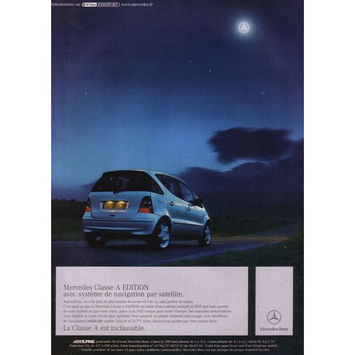 Publicité Papier - Voiture Mercedes Classe A De 2001