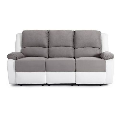 Paris Prix - Canapé De Relaxation "Polo" 193cm Gris & Blanc
