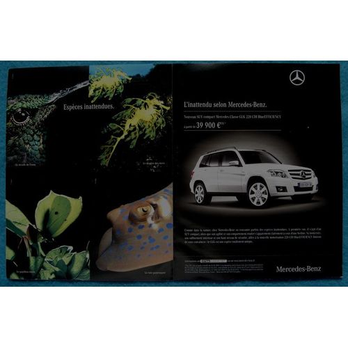 Publicité Papier - Voiture Mercedes Classe Glk 220 Cdi Blue Efficiency De 2009
