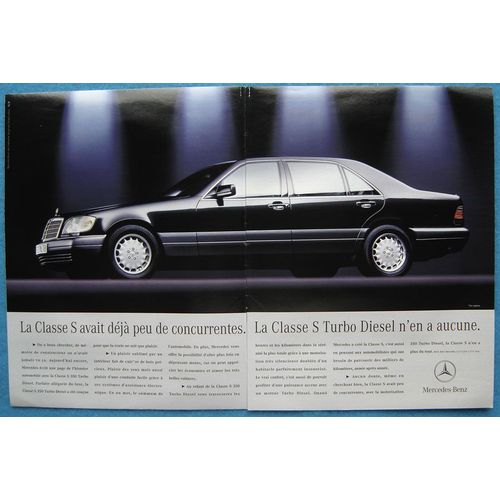 Publicité Papier - Voiture Mercedes Classe S De 1994