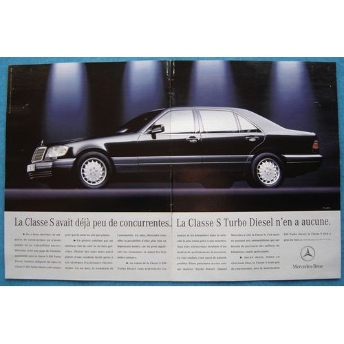 Publicité Papier - Voiture Mercedes Classe S Turbo Diesel De 1995