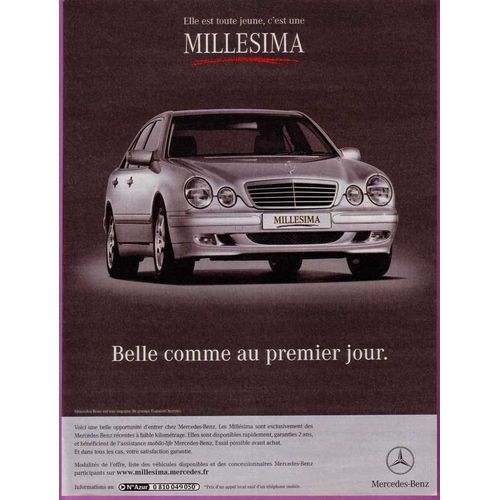 Publicité Papier - Voiture Mercedes Millesima De 2002